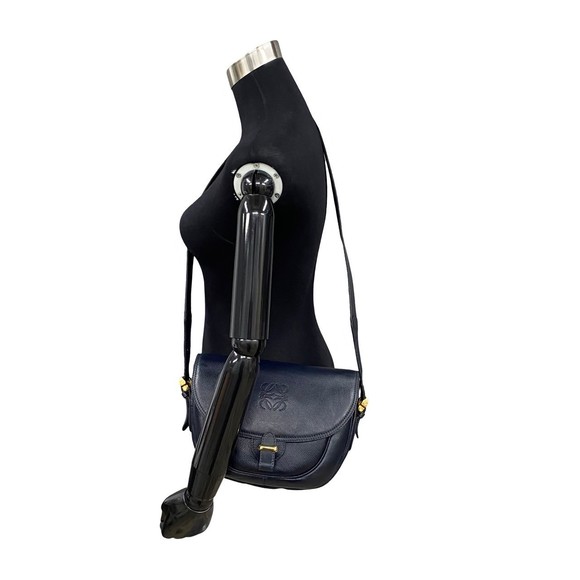 Loewe Anagram Leather Mini Shoulder Pochette Navy - Picture 2 of 10